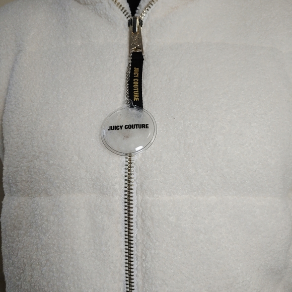 Juicy Couture Cream Sherpa Puffer Jacket New M - Picture 6 of 6